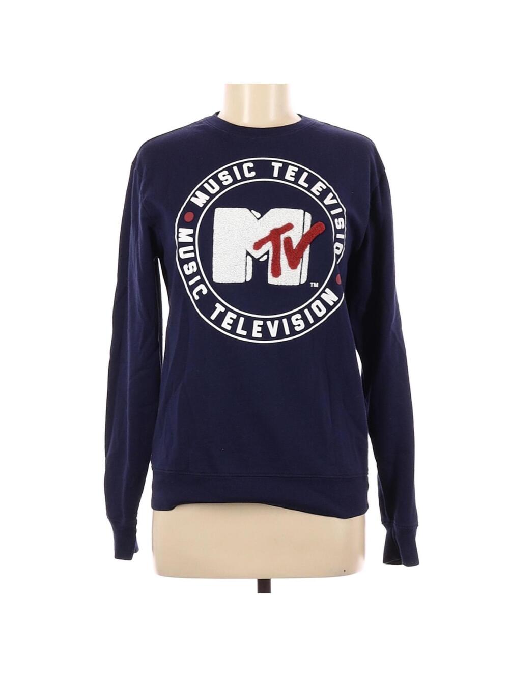 MTV Logo Navy Blue Sweatshirt Size M